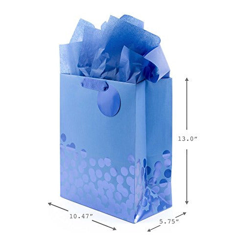 Hallmark Large Distinctive Gift Bag with Blue Dots 1