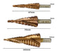 Titanium Coated Step Drill Bit Set for Metals - Diagonal Cutting Edge 1