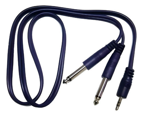 Cable Artekit Azul 3.5 Stereo A 2 Fichas 6.5 Mono - 90 Cm 0