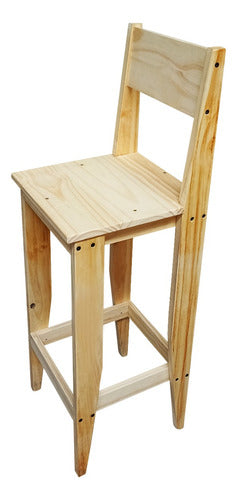 High Breakfast Bar Stool Solid Wood Removable Backrest 43
