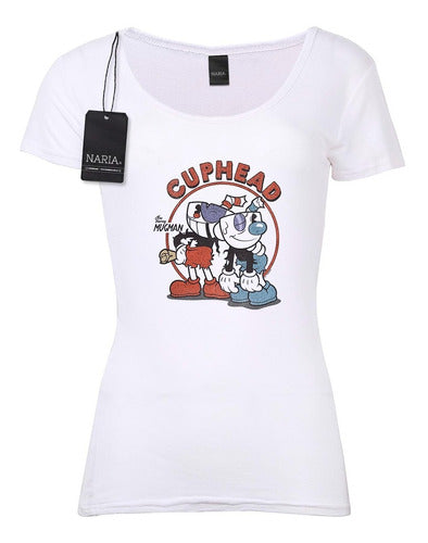 Women's Cuphead Art Logo Image T-Shirt - Naria Store 0