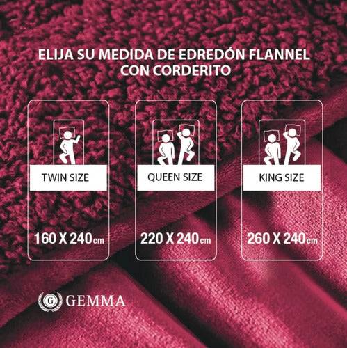 Gemma Acolchado Edredon Corderito Queen Flannel Premium 2