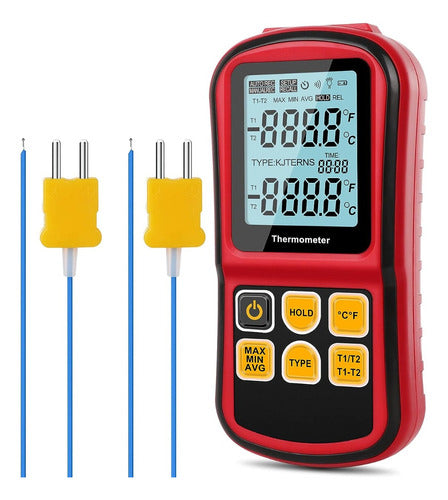 Leaton Digital Temperature Thermometer LCD 2 Channels Thermocouple 0