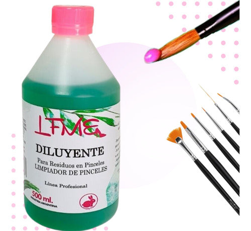Acrylic Gel Brush Cleaner 500ml 12 Units ANMAT Approved by Lefemme 1