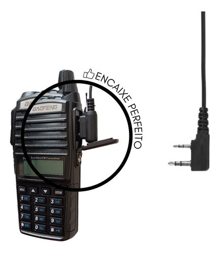 Kit 2 Fone Microfone Ptt Dulpo Para Walkie Talkie Uv-82 Ht 3