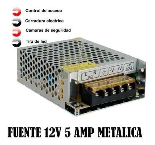 High Performance 12V 5A Internal Switching Power Supply for CCTV LED Strips Metal Case 1