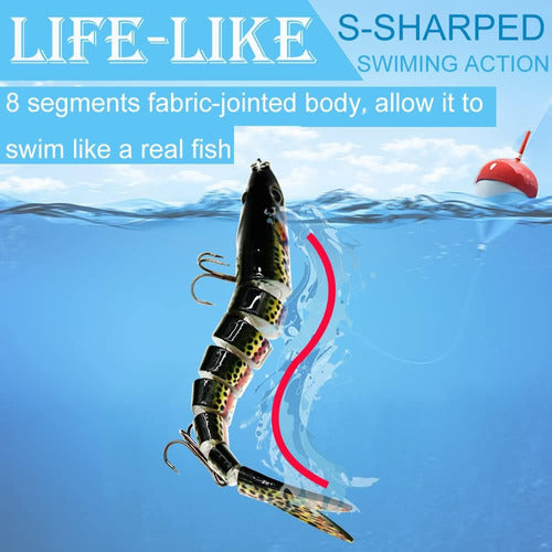 Lasocuhoo Multiarticulated Freshwater/Saltwater Fishing Lures Set of 3 4