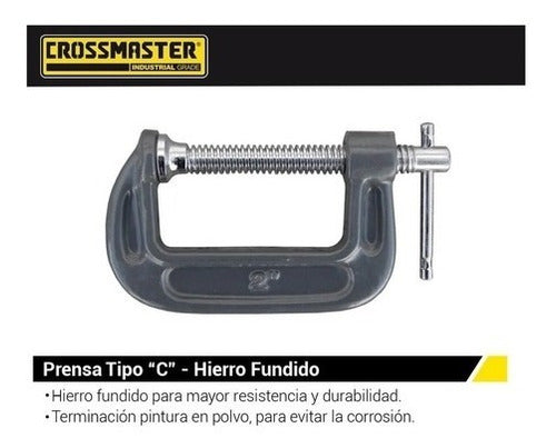 Crossmaster Prensa Tipo G Hierro Fundido 2 Pulgadas 2