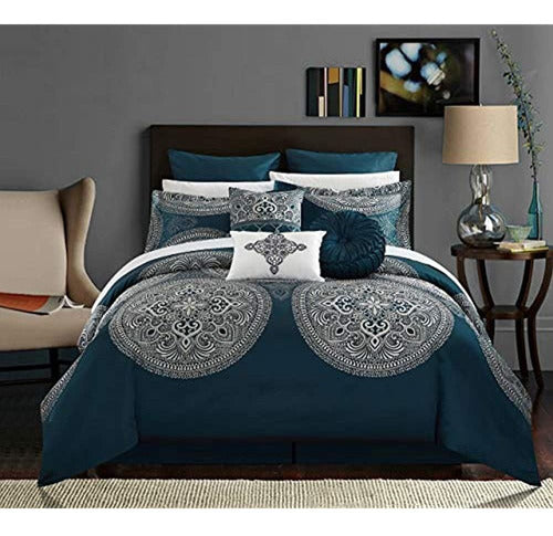 Chic Home Casa Elegante Huerto Juego De Cama De Jacquard De Seda Sintética 0