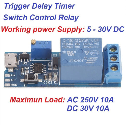 Modulo Timer Rele Temporizador 0 A 24 Segundos Switch 5-30v 3