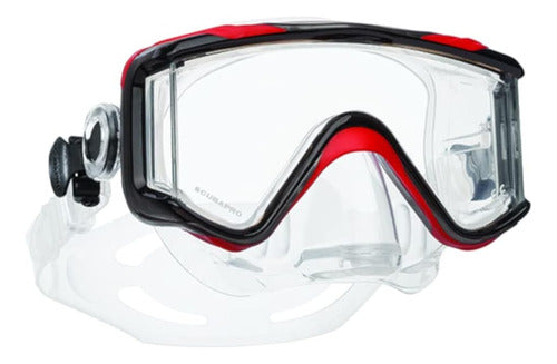 Scubapro Crystal Vu Plus Single Lens Mask with Purge - Red / Gray 0