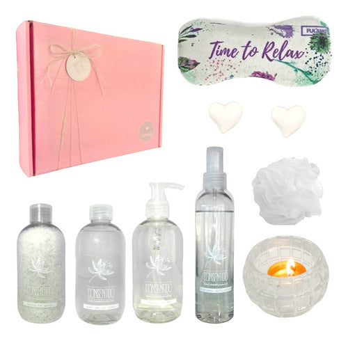 Relaxation Gift Box Set with Jasmine Aroma - Ideal for Women - Set Relax Caja Regalo Mujer Box Jazmín Kit Spa N02 Relax
