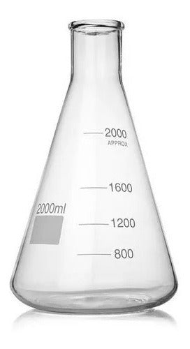 Erlenmeyer De Vidro Graduado - 2.000 Ml (3 Unidades) 0