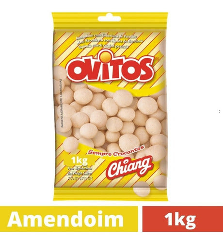 Kit 2 Pacotes Amendoim Ovinhos Ovitos 1kg Crocante - Chiang 1