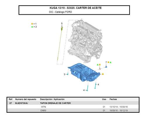 Tapon Carter Ford Ranger Focus Kuga Mondeo Ecosport Mondeo 3