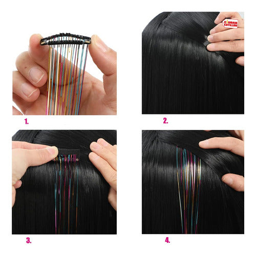 LC Clip-In Holographic Iridescent Hair Extensions X1 1