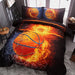 Btargot Twin Basketball And Fire Quilt Set 2