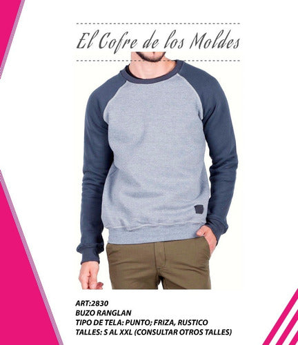 MoldeArte Digital Raglan Sleeve Sweatshirt Pattern Pack Sizes S to XXL 1