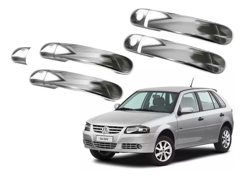 Kit 4 Chrome Door Handle Covers for VW Gol G3 and G4 Power 0