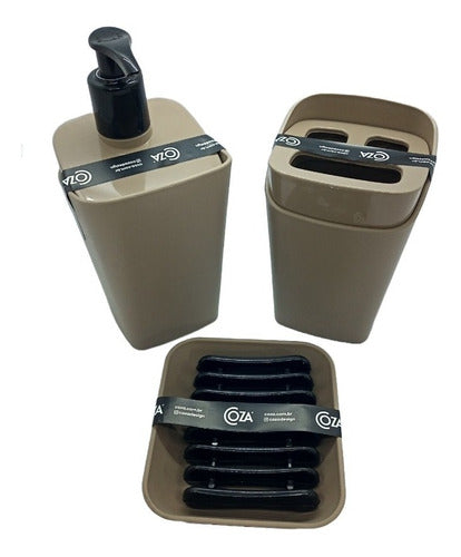 Coza Bathroom Set - Soap Dispenser, Toothbrush Holder, Soap Dish - Pettish Online CG 8