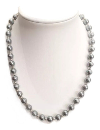 Viviana Moreno 8mm Czech Pearl Necklace with Natural Stones 0