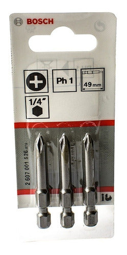 Bosch Screwdriver Bit Set PH1 #1 - Kit of 3 0