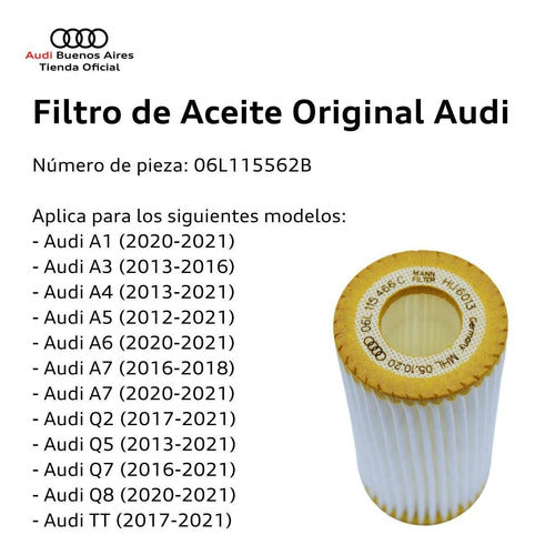 Audi Oil Filter A3 2003 to 2018 1