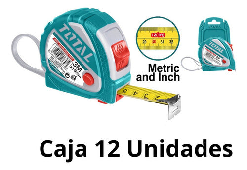 Cinta Métrica 3x16mts 3 Botones Total  Pack 12unidades -cm 1