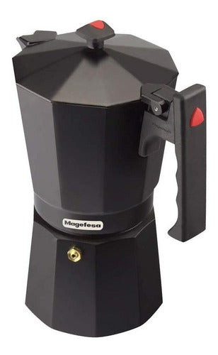 Magefesa 9-Cup Aluminum Noir Spanish Ergonomic Coffee Maker 0