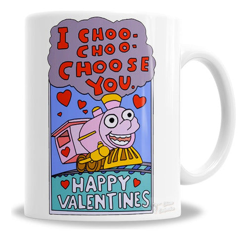 Chiva Calenchu Tienda Taza Cerámica Simpsons Tren Choo Choo San Valentín - En Caja 0