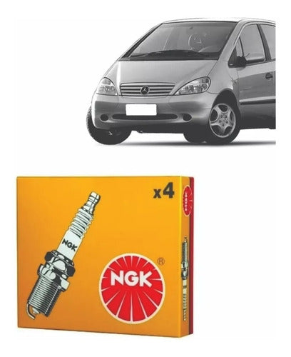 Set of 4 NGK Spark Plugs for Mercedes Benz Classe A 1999-2006 160 0