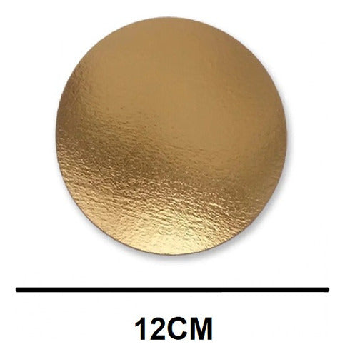 Golden Laminated Cardboard Disk 12cm x 10 Units 1