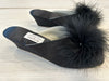 Brigitte Satin Slippers with Pom Pom Crepe Heels Art 536p 1