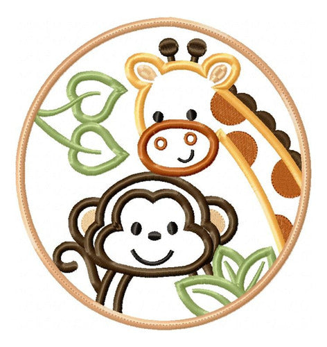 Safari Animals Embroidery Appliqué Matrix Giraffe Monkey 4522 0
