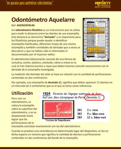 Filatelia Odontómetro Plástico Medir Dentado Estampillas 1