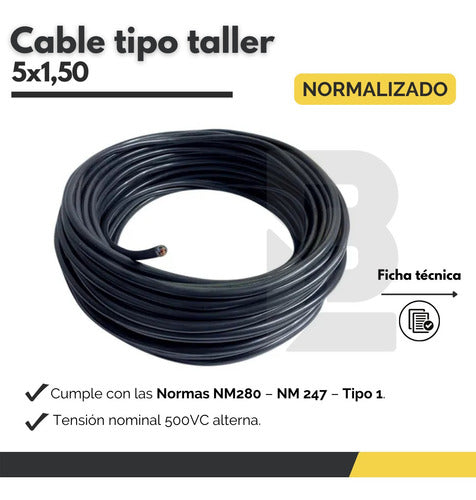 Wireflex Cable Tipo Taller 5x1.5 mm x 1 Mts Aire Acondicionado 1