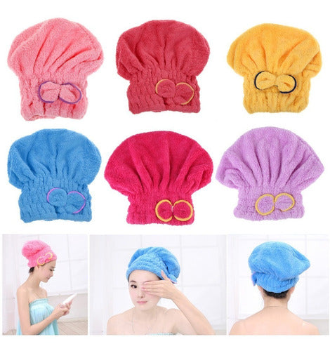 Gorro De Microfibra Toalla Cabeza Baño Absorbente Ducha 6