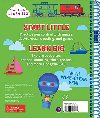 Start Little Learn Big Wipe Clean Preschool Activity Book For Kids Ages 3 To 5 1