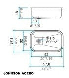 Bacha Cocina  Johnson Zn 52 /18 A Aceros De Arriba 4