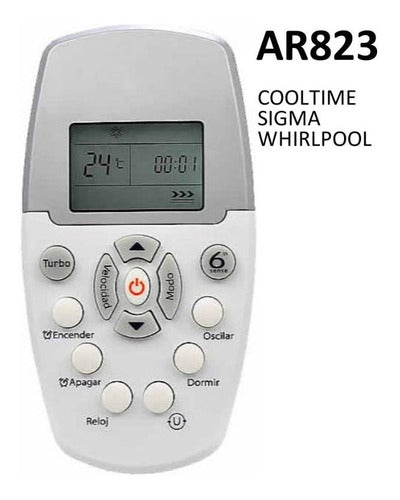 Control Remoto Ar823 Para Aire Acondicionado Whirlpool Sigma 1