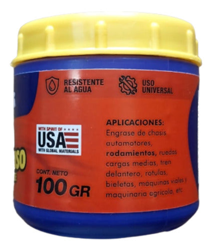 Grasa Multiuso Resistente Al Agua 100gr Pitts Neumóvil 4