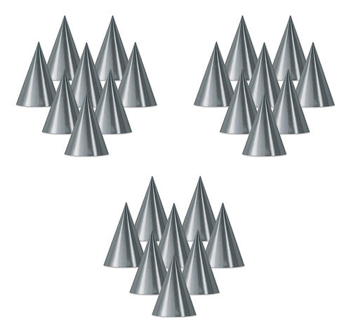 Beistle 24 Piezas Silver Cone Hats Suministros Para Fiestas 0