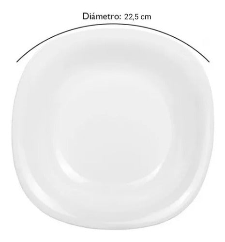 Set X6 Platos Hondos Cuadrados Vidrio Blancos Bormioli Parma 1