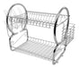 Home Basics Two-Tier Dish Drying Rack with Plastic Tray 0