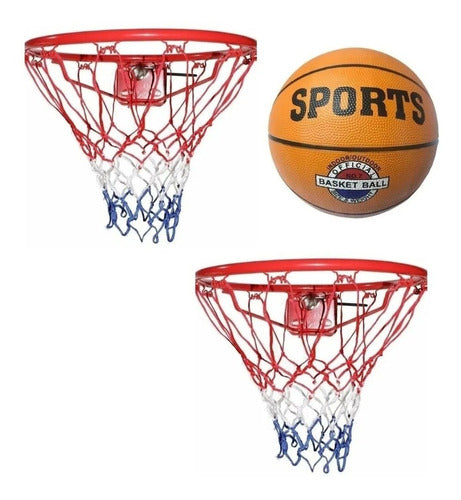 MV Combo X 2 Aros De Basquet Profesional C/ Resort+pelota Na7 0