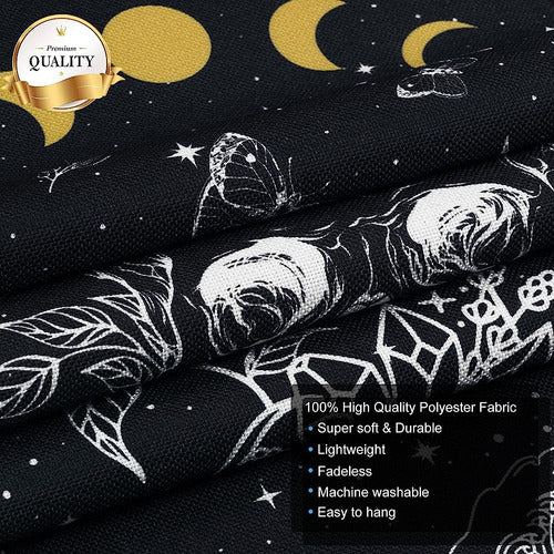 Uspring Skull Tapestry Moon Phase Tapestry Stars Starry Tape 4