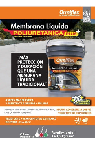 Ormiflex Membrana Líquida Poliuretánica Plus X 20 Kg 2