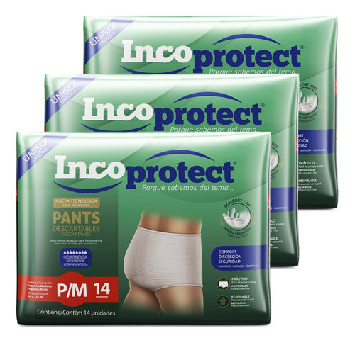 Incoprotect Adult Pants Diapers Size P/M X 42 Units 0