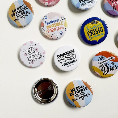 Pack of 60 Christian Quotes Button Pins 4