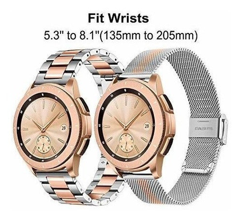 TRUMiRR 2 Mallas Metaliz. Galaxy Watch 42mm/Active2 40-44mm Sil/Rose 1